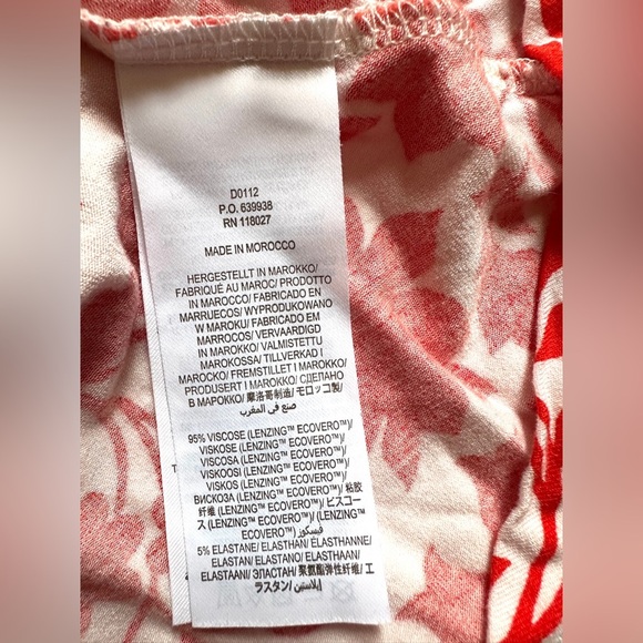 Boden Fixed Wrap Jersey Dress Floral Botanical Print Red and  White - Size 10R - Picture 7 of 8